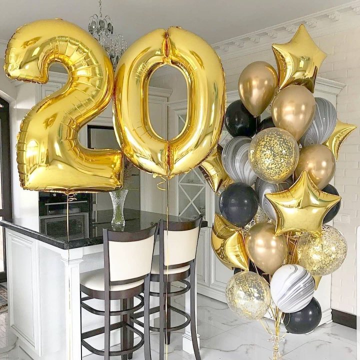 Фольгированный шар Золотая Цифра в Волгограде