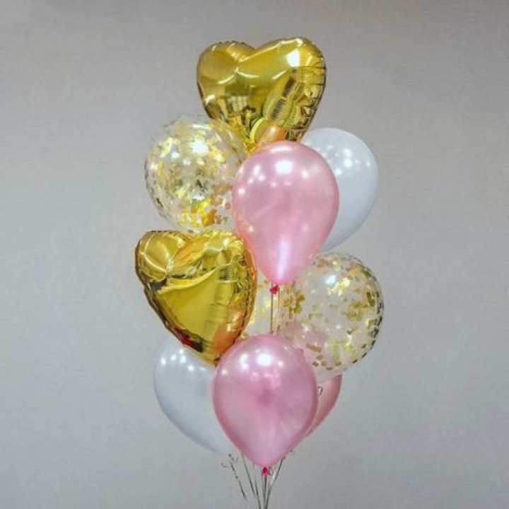 Облако шаров "Рози голд" в Волгограде