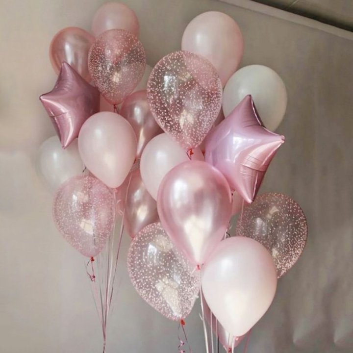 Фонтаны шаров "Розовый" в Волгограде