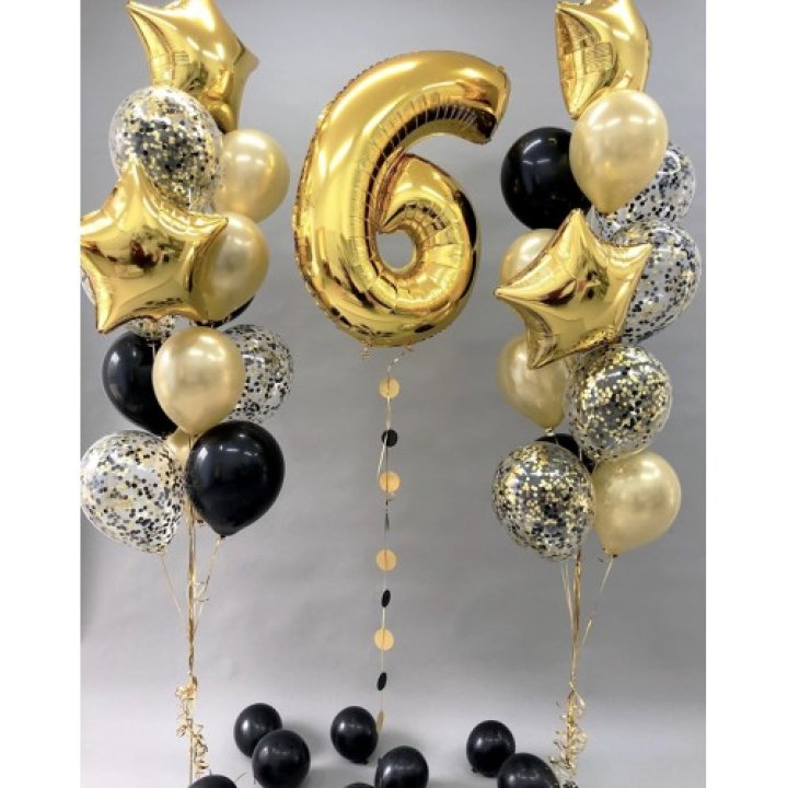 Цифра с фонтанами шаров  в Волгограде