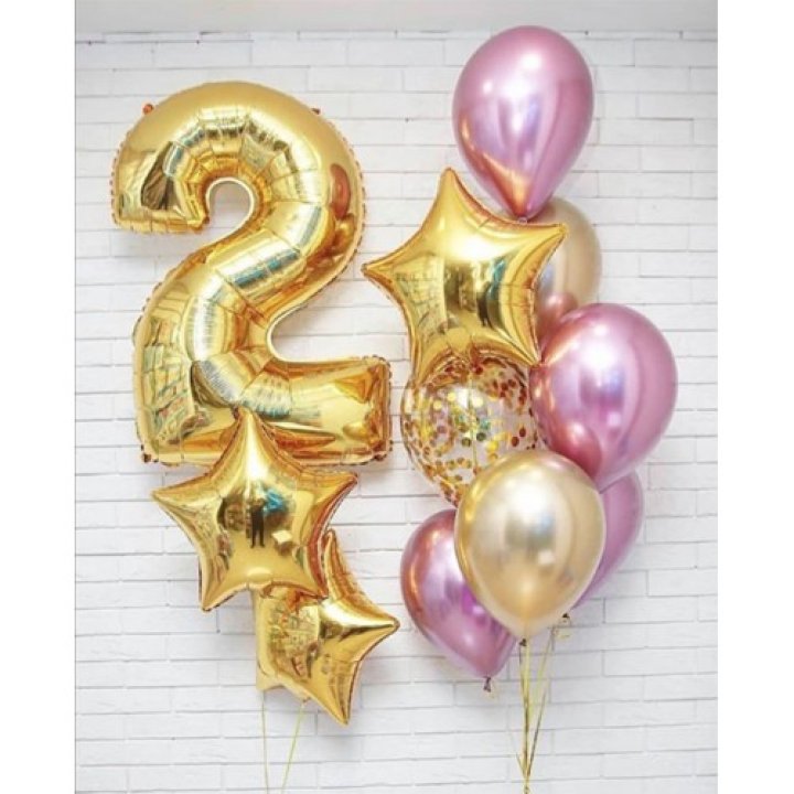 Цифра с фонтанами шаров  в Волгограде