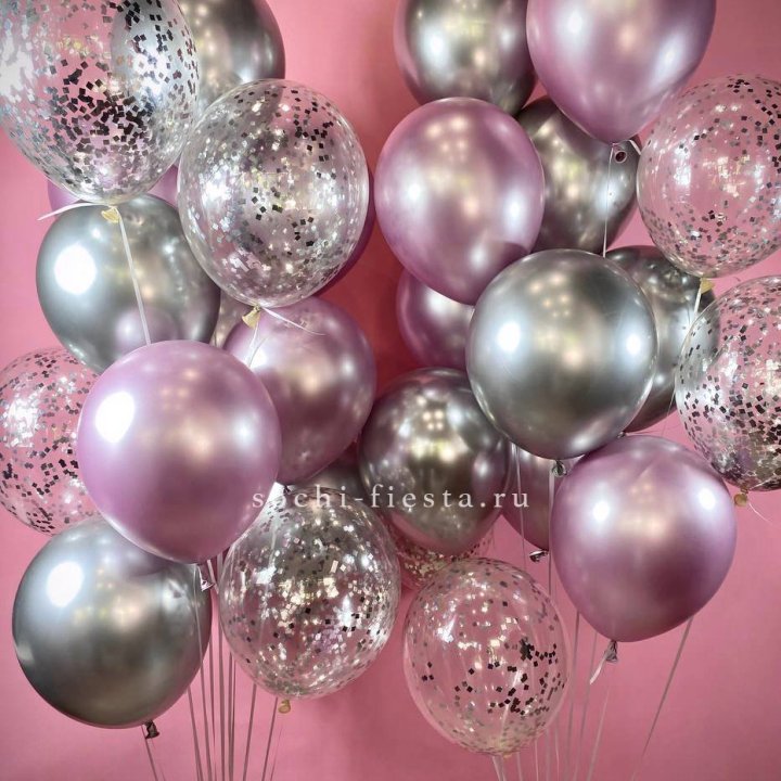 Фонтан шаров "Сильвер пинк" в Волгограде