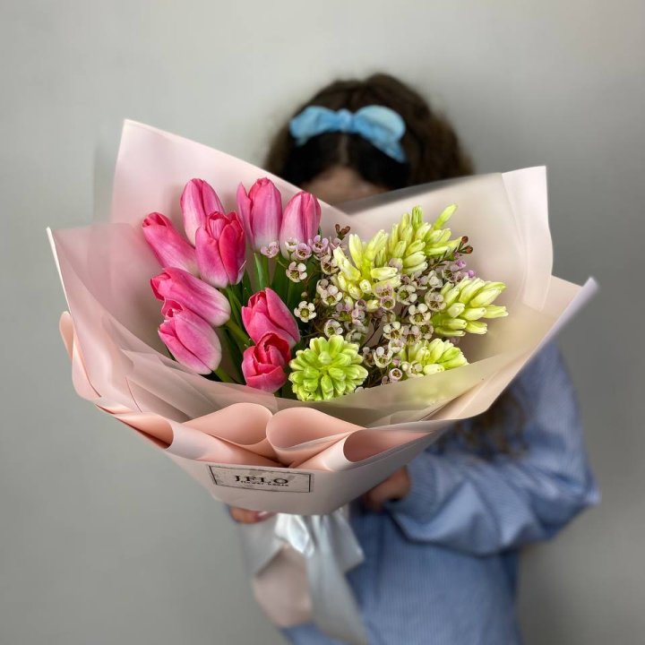  Дуо тюльпаны и гиацинты в Волгограде