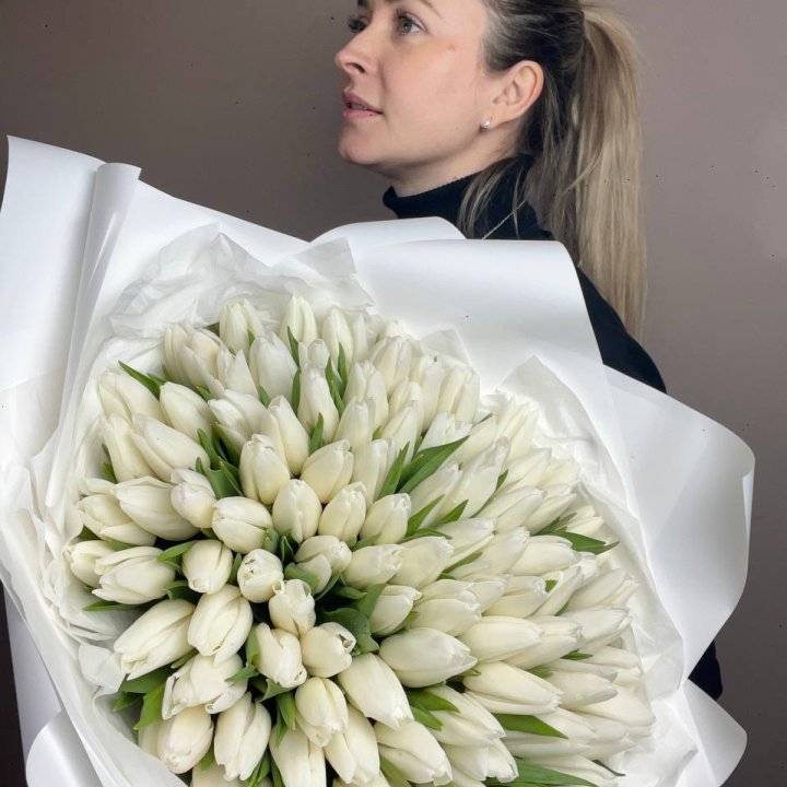 101 белый тюльпан №2 в Волгограде