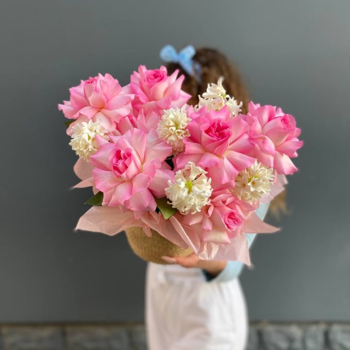 Дуо розы и гиацинты в Волгограде