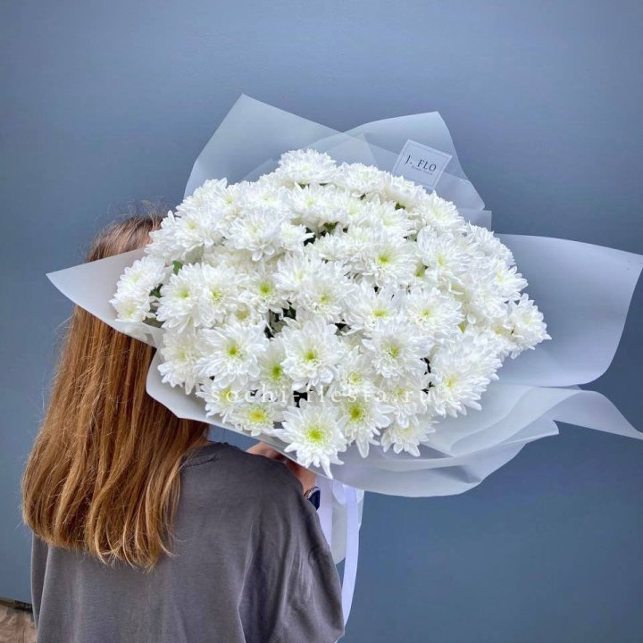 Букет хризантем "Белая снежинка" в Волгограде