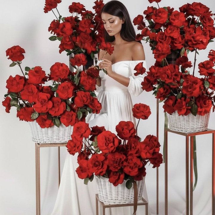 Сет из красных французских роз в Волгограде