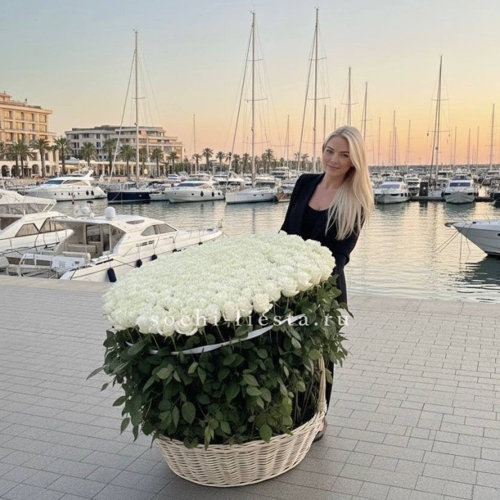 301 высокая роза в корзине в Волгограде