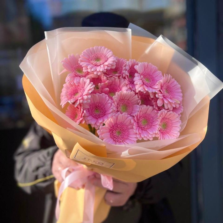 17 розовых гербер  в Волгограде