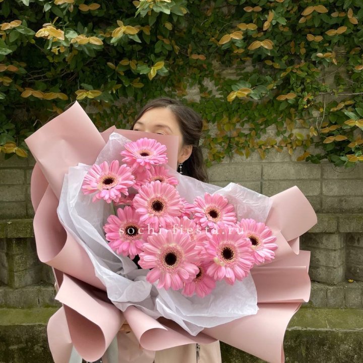 13 розовых гербер в Волгограде