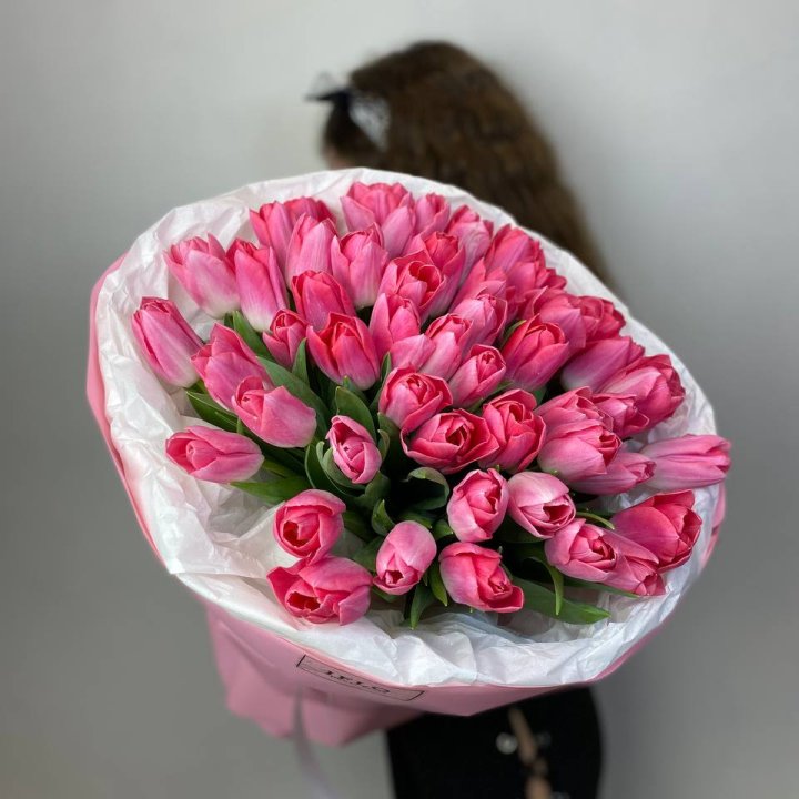 51 розовый тюльпан "Рози" в Волгограде