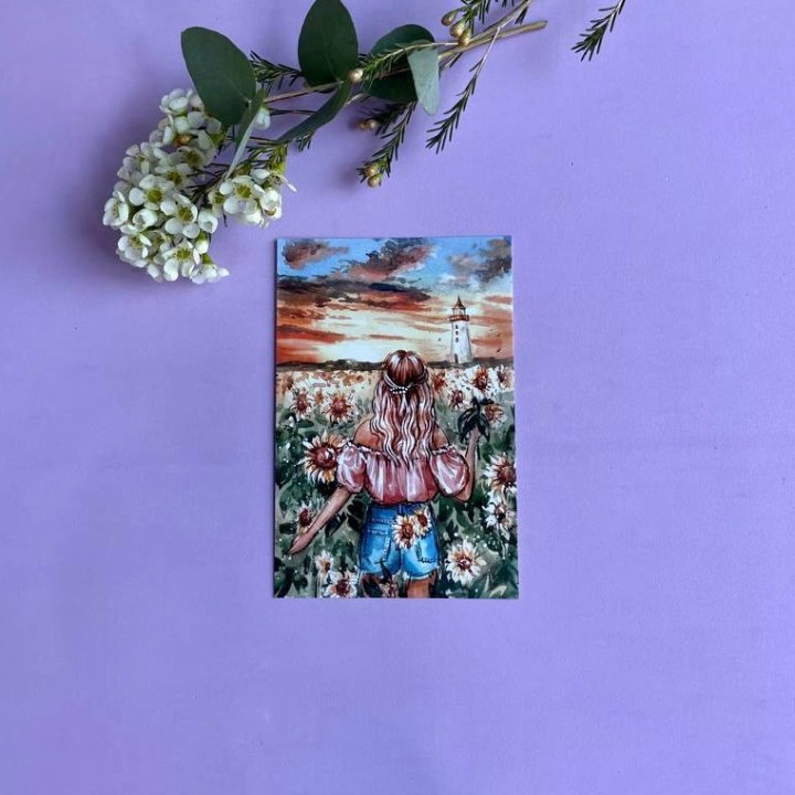 Открытка к букету "Подсолнух" в Волгограде