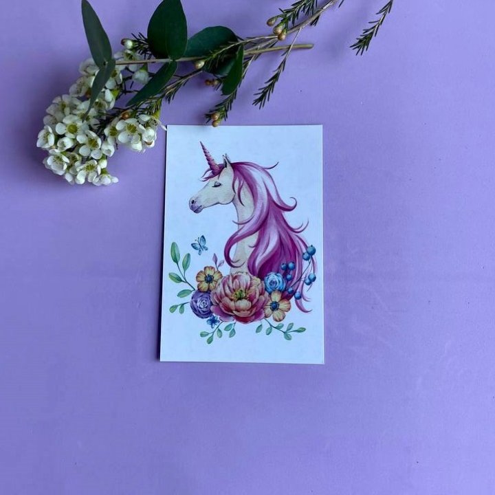 Открытка к букету "Единорог" в Волгограде