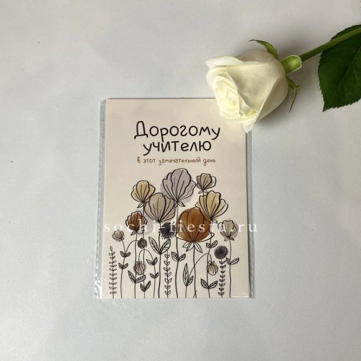 Открытка к букету "Дорогому учителю" в Волгограде
