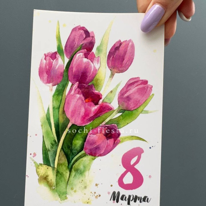 Открытка к букету "8 марта!" в Волгограде