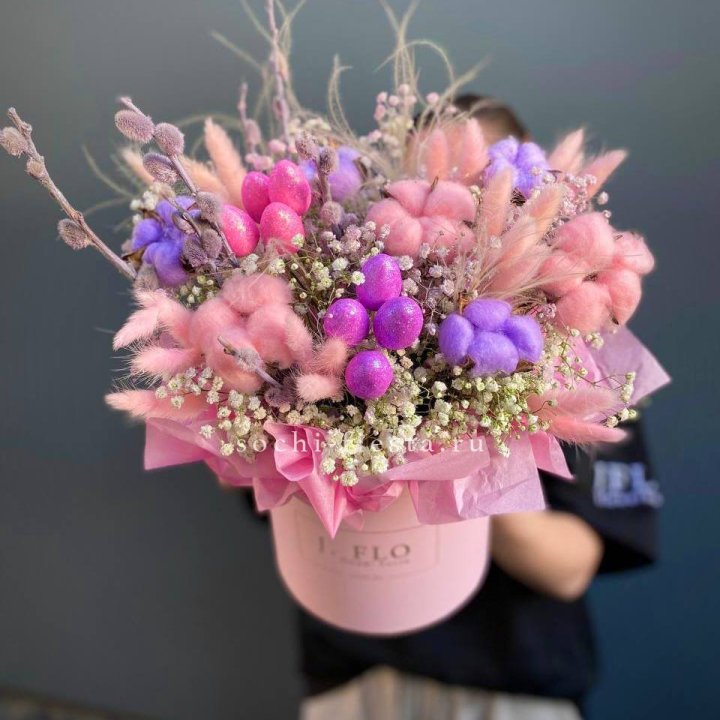 Сухоцветы в коробке  в Волгограде