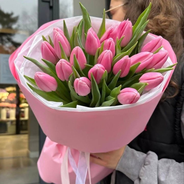 19 розовых тюльпанов в Волгограде