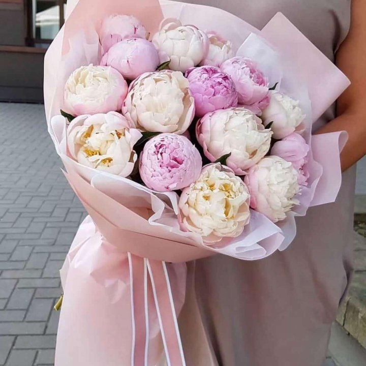 Букет пионов "Маршмелоу" в Волгограде