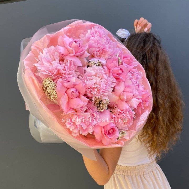  Букет с пионами "Пинки" в Волгограде