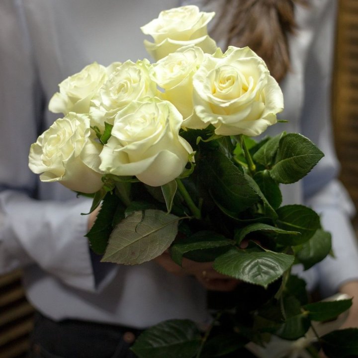 7 белых роз в Волгограде