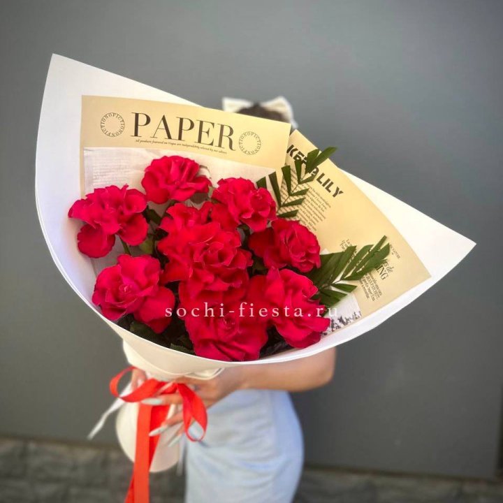 9 Красных французских роз Чико в Волгограде