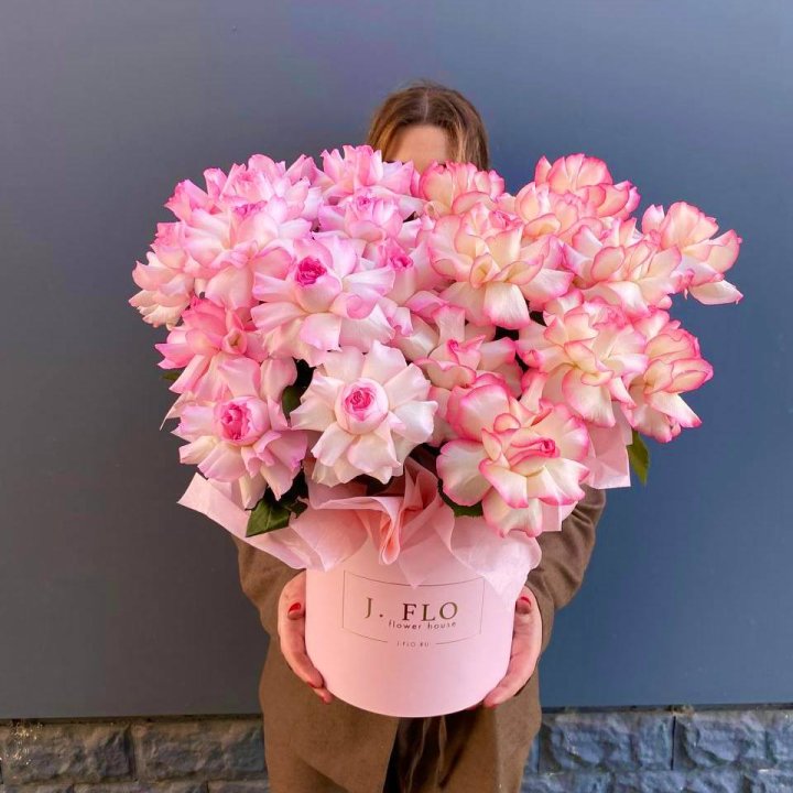 25 Французских роз микс в боксе в Волгограде