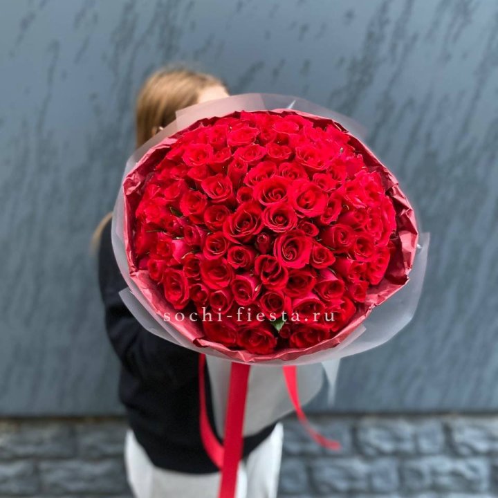 101  красная кенийская роза  в Волгограде