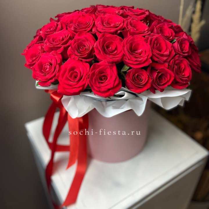 Красные розы 51шт  в коробке в Волгограде