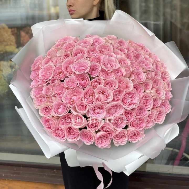 101 нежно-розовая роза в Волгограде