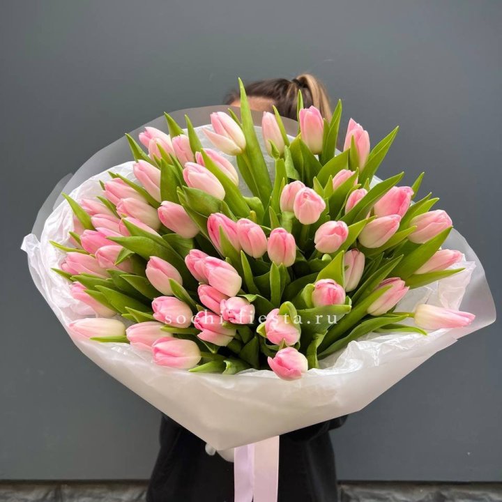 Букет тюльпанов нежно-розовых в Волгограде