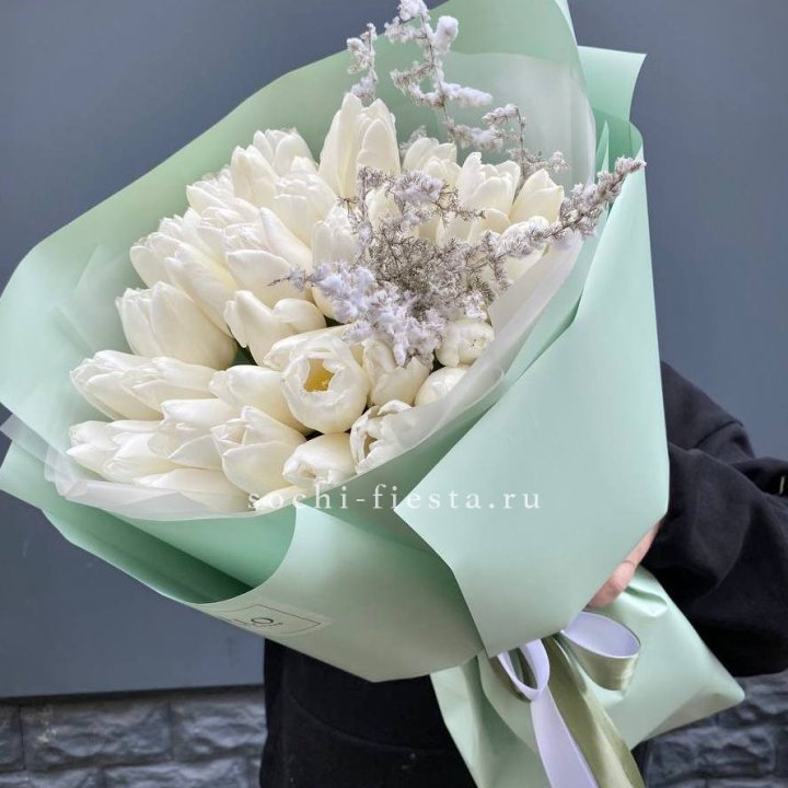 Букет белых тюльпанов "Бьянко" в Волгограде