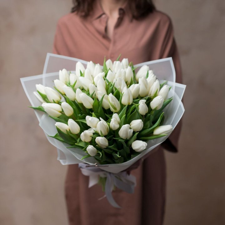 51 белый тюльпан в Волгограде