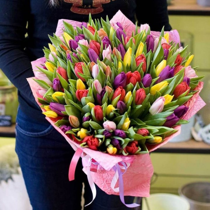 101 тюльпан "Джуси" в Волгограде